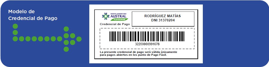 Modelo de credencial de pago